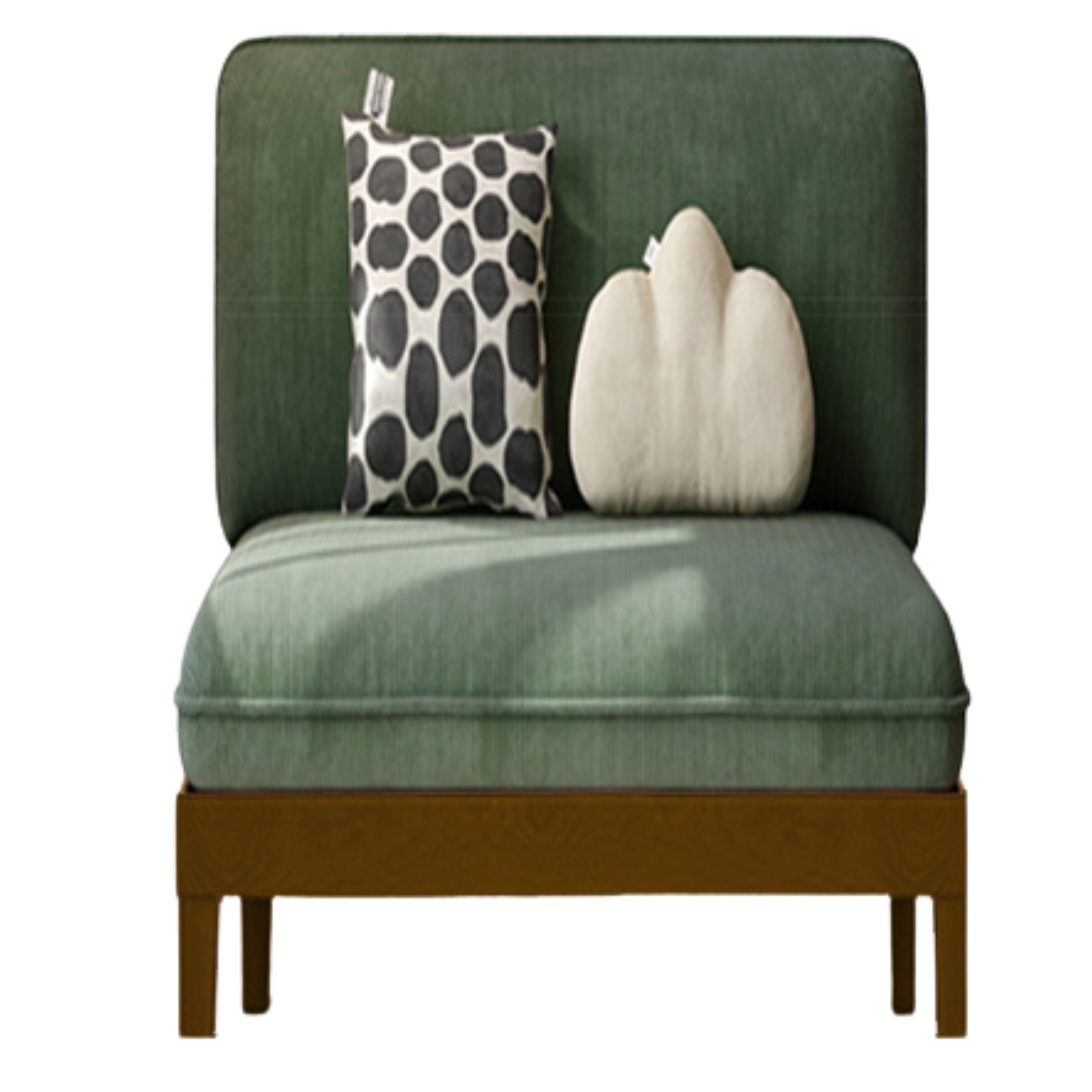 Oak Solid wood Armless Straight Fabric Sofa.
