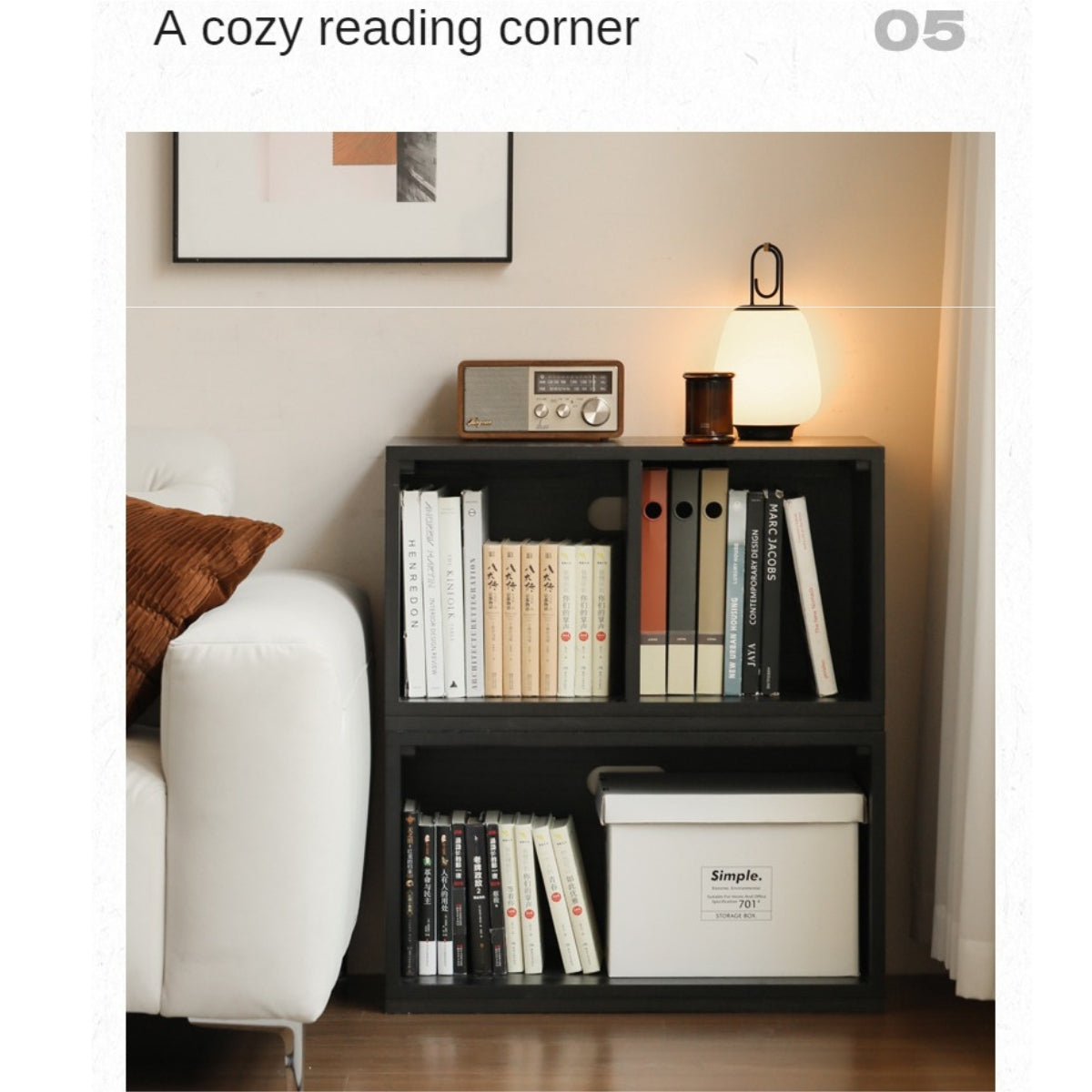 Oak Solid Wood Modern Module Combination Bookcase