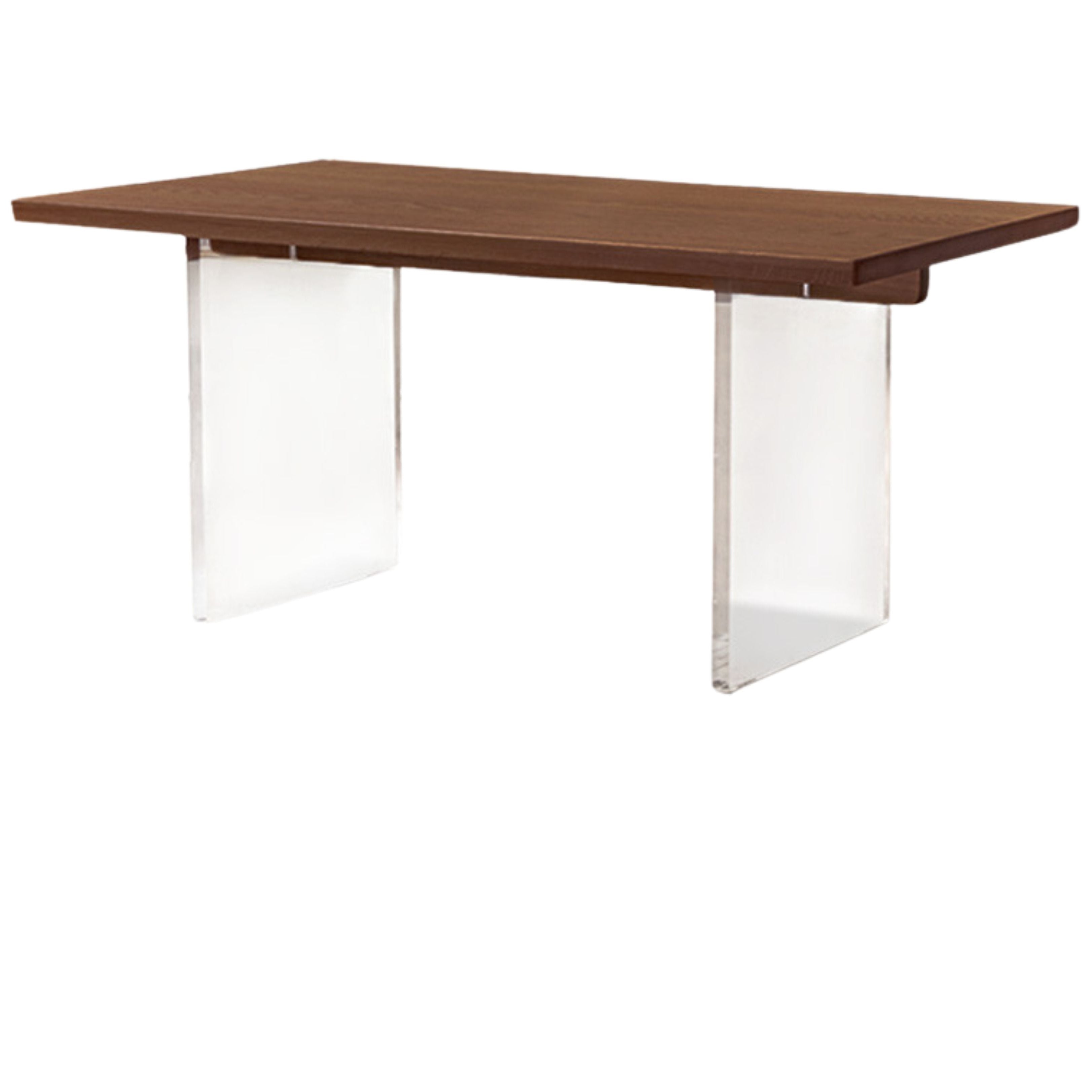 Black Walnut, South American Walnut, Oak Solid Wood Acrylic Suspension Dining Table