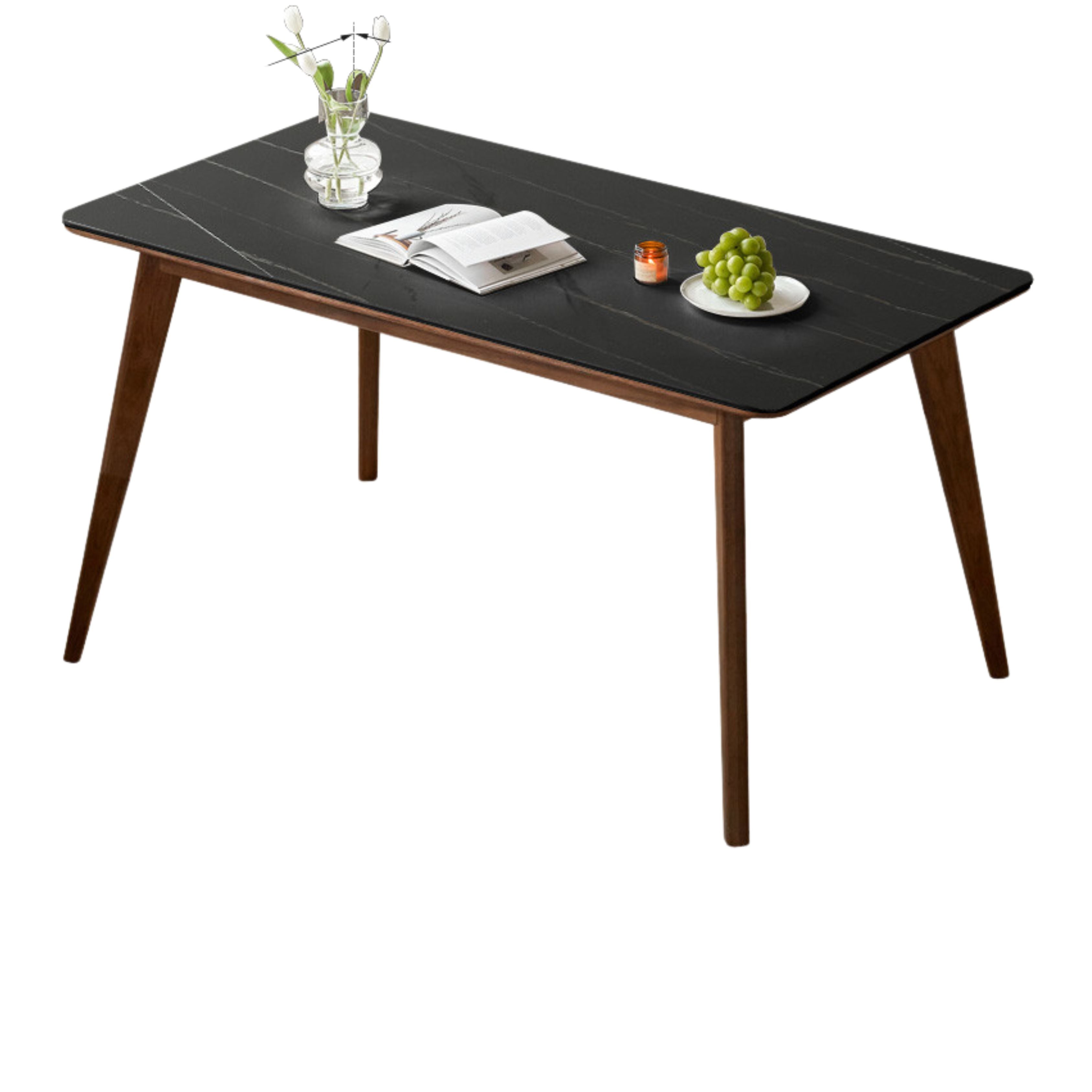 Ash, Oak Solid Wood Modern Rock Plate Dining Table