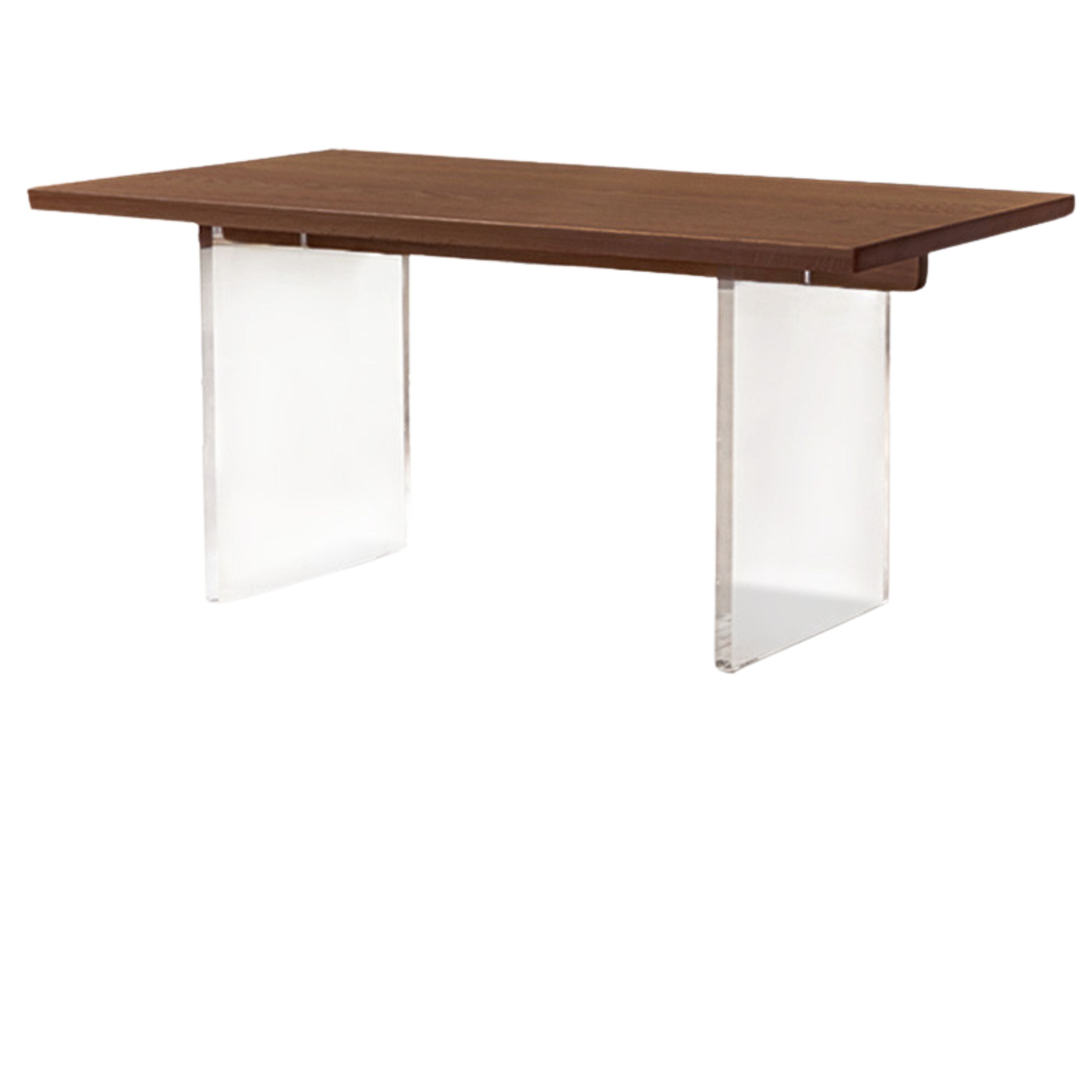 Oak, South American Walnut Solid Wood Acrylic Floating Large Size Dining Table