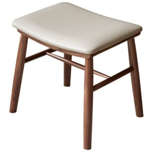 Black Walnut, Oak Solid Wood, Sandalwood Square Makeup Stool