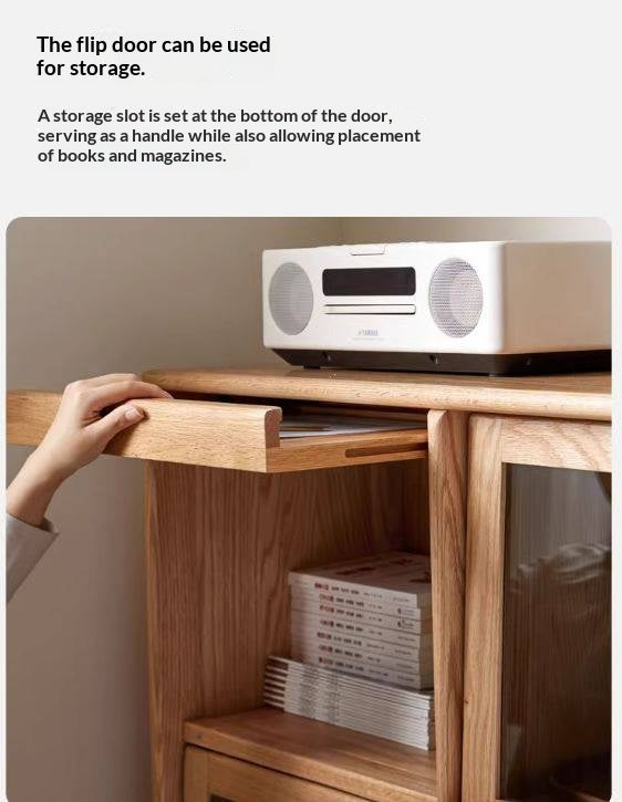 Oak, Сherry, Ash Solid Wood Four-Door Bookcase with Light, Magazine Cabinet.