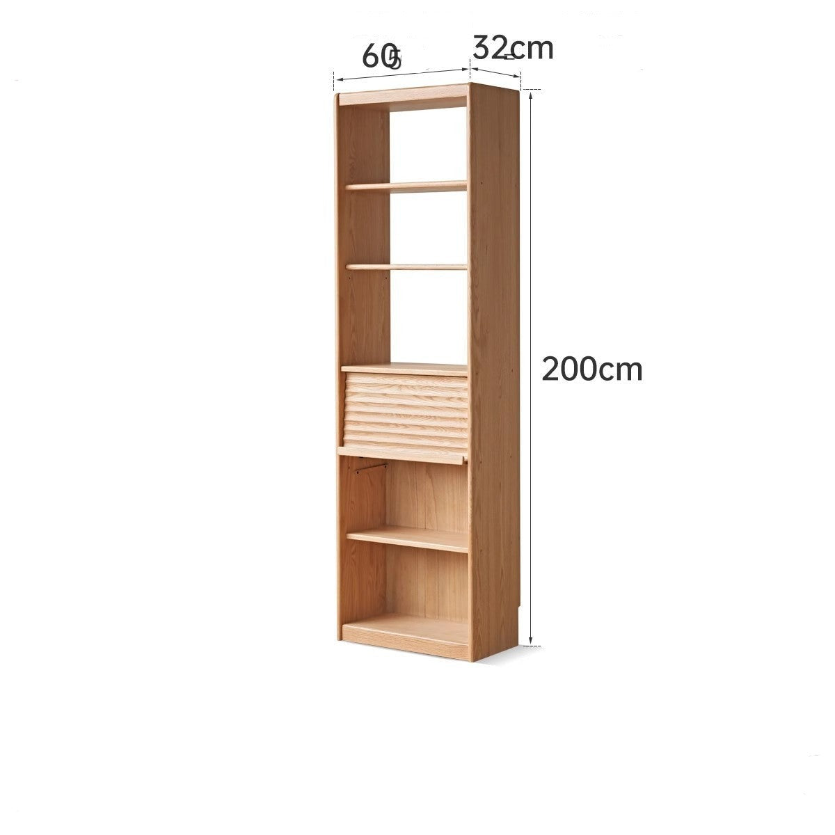 Oak, Beech Solid Wood Bookcase With Glass Door Floor-Standing Bookshelf Multi-Layer Storage Rack Free Combination Display Cabinet