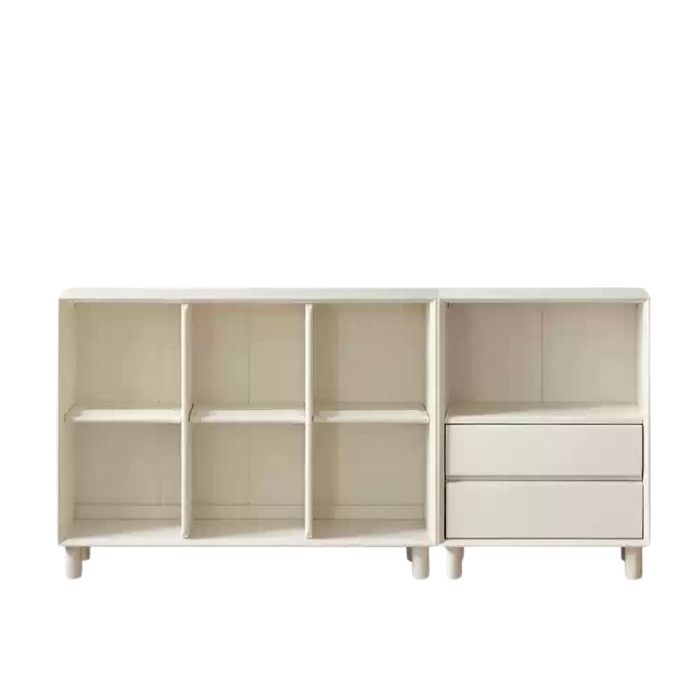 Rubber Solid Wood Cream Style Bookcase.