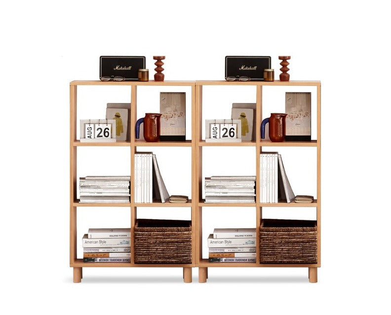 Beech, Oak Solid Wood Bookshelf Bookcase Free Combination