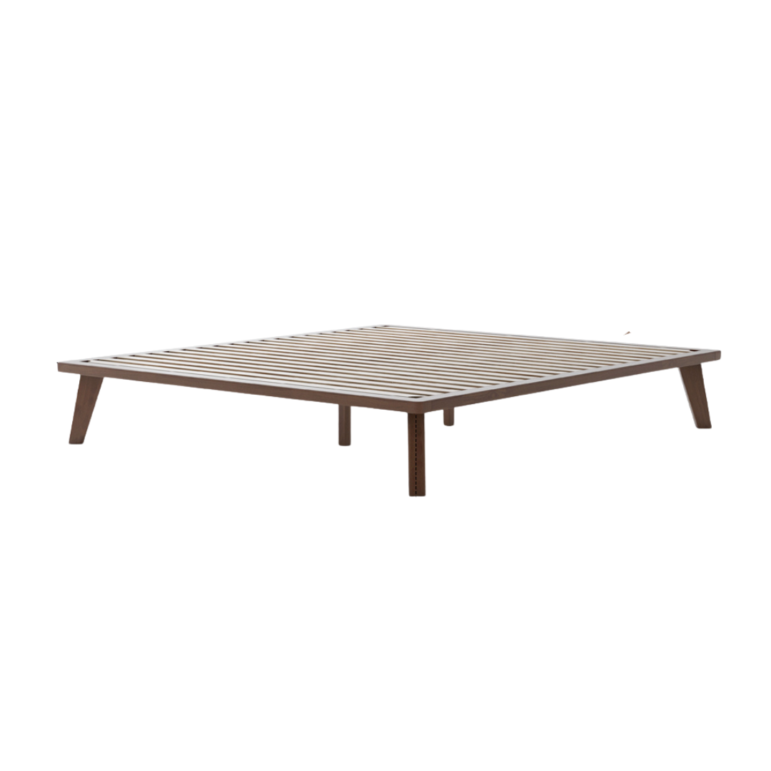 Oak,Rubberwood solid wood platform bed, headboard-free bed