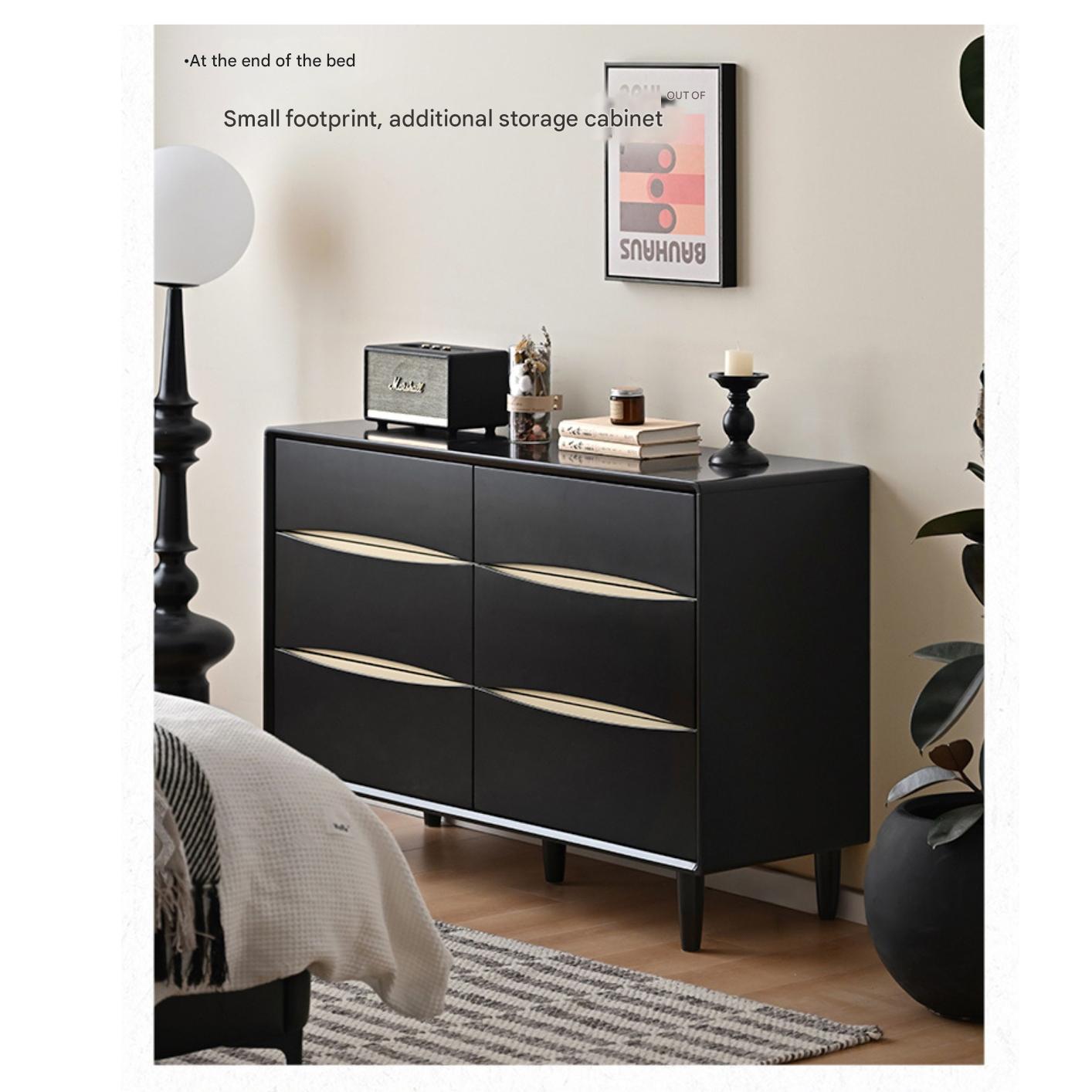 Solid Rubberwood Modern Drawer Cabinet.
