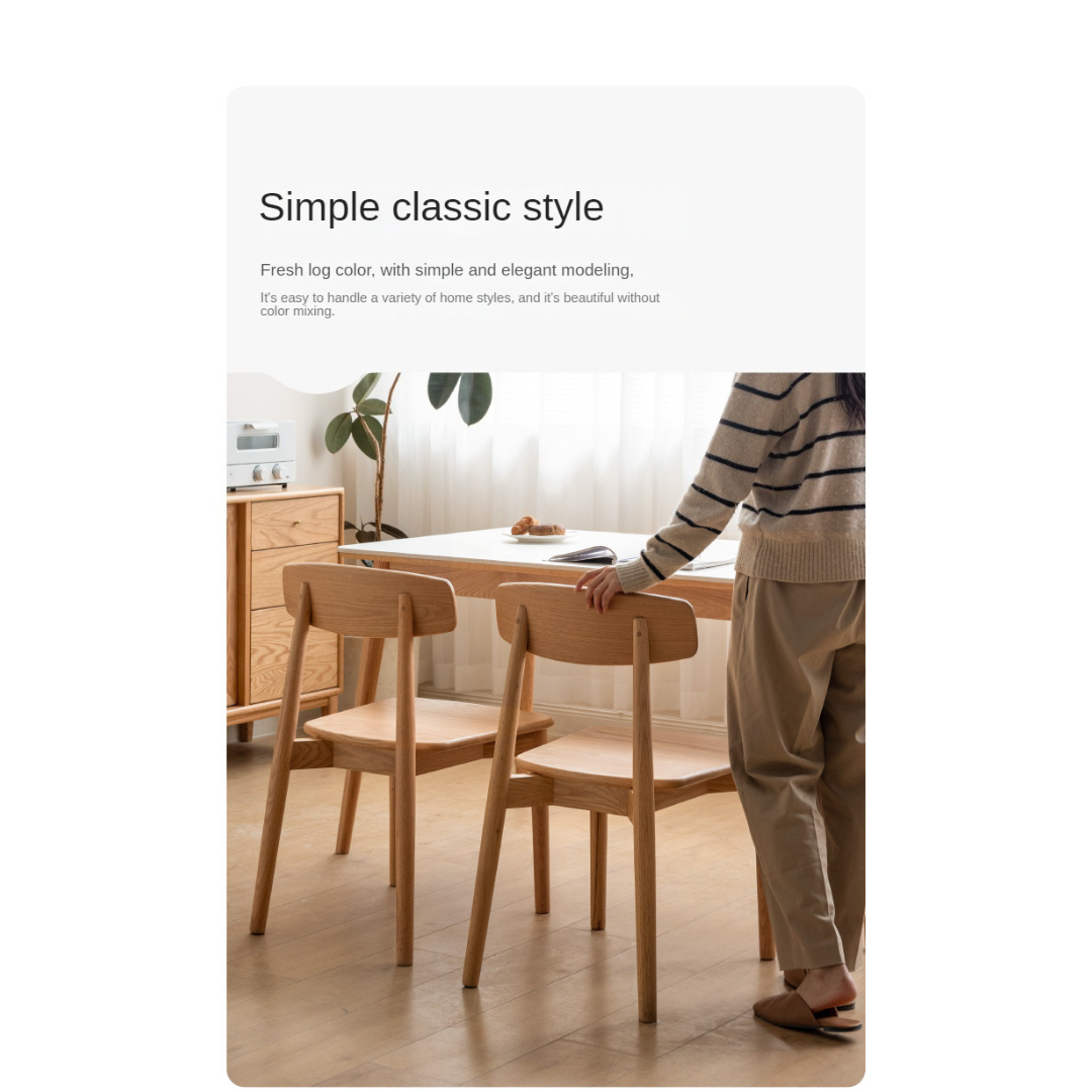 Set 4 pcs Black Walnut, White Ash, Ash, Oak, Cherry, Beech, Solid Rubberwood Dining Chair