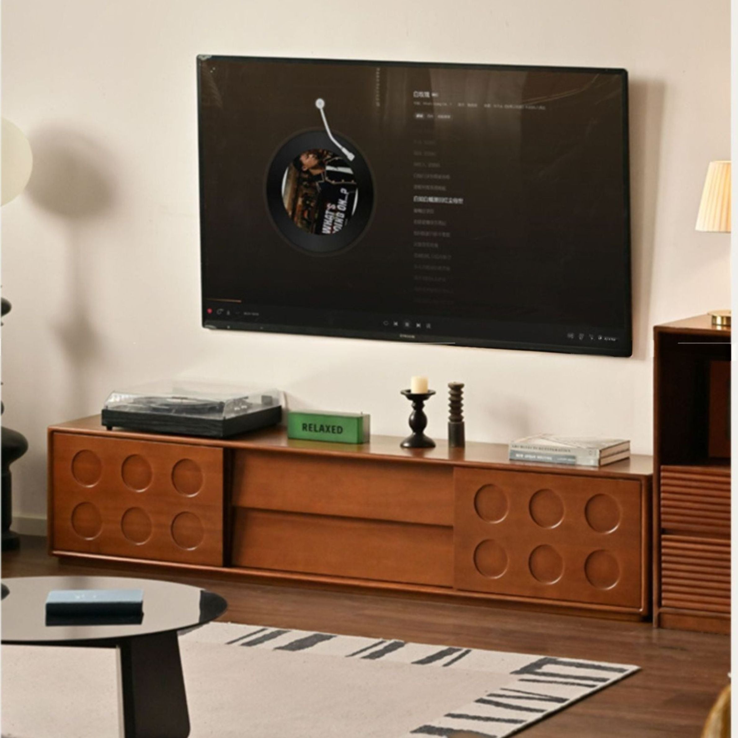 Poplar Solid Wood Medieval Style Retro TV Cabinet.