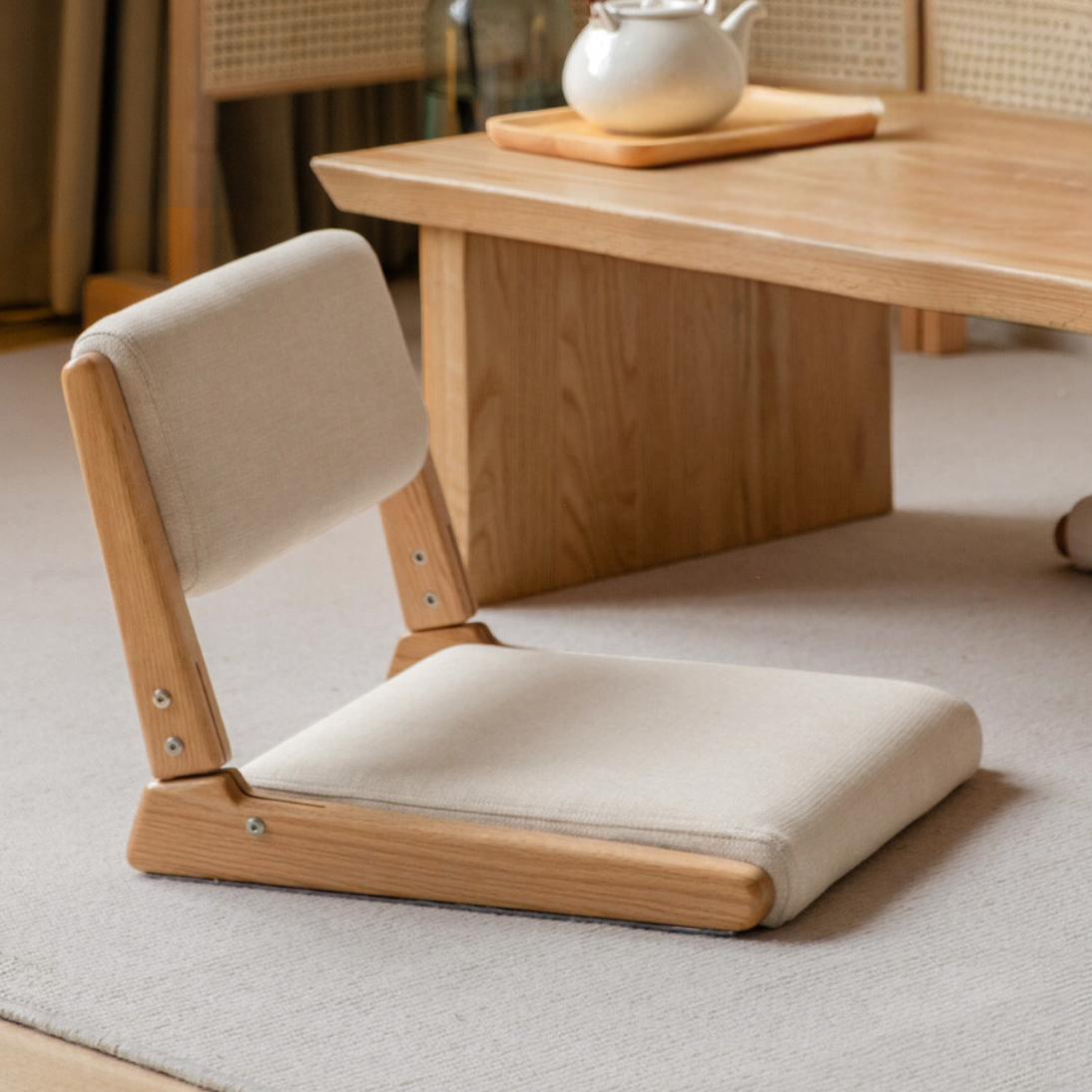 Solid Wood Tatami Tea Chair Living Room Foldable Low Chair Modern