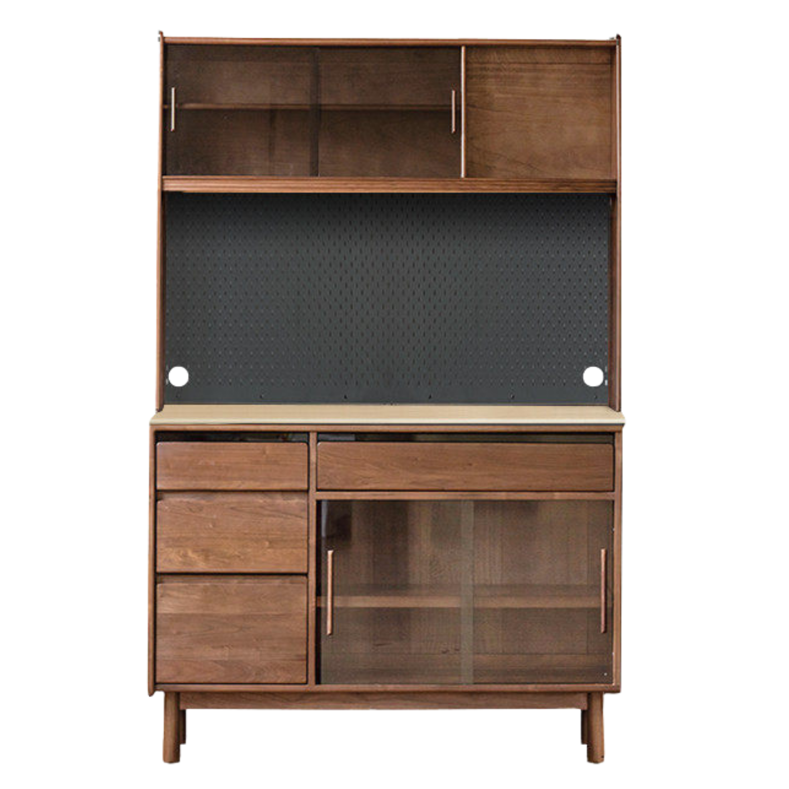 Black Walnut, Sandalwood Solid Wood Light Luxury Rock Plate Sideboard