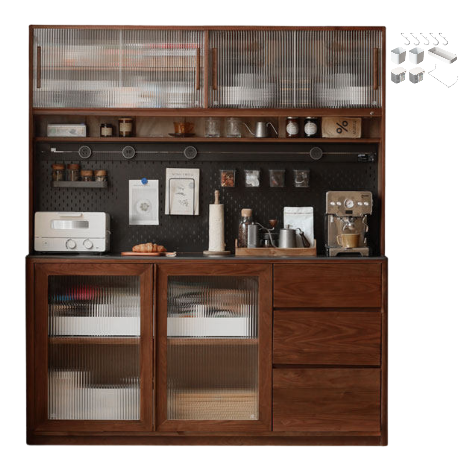 Sandalwood, Ash, White Ash Solid Wood Rock Board Modern Sideboard