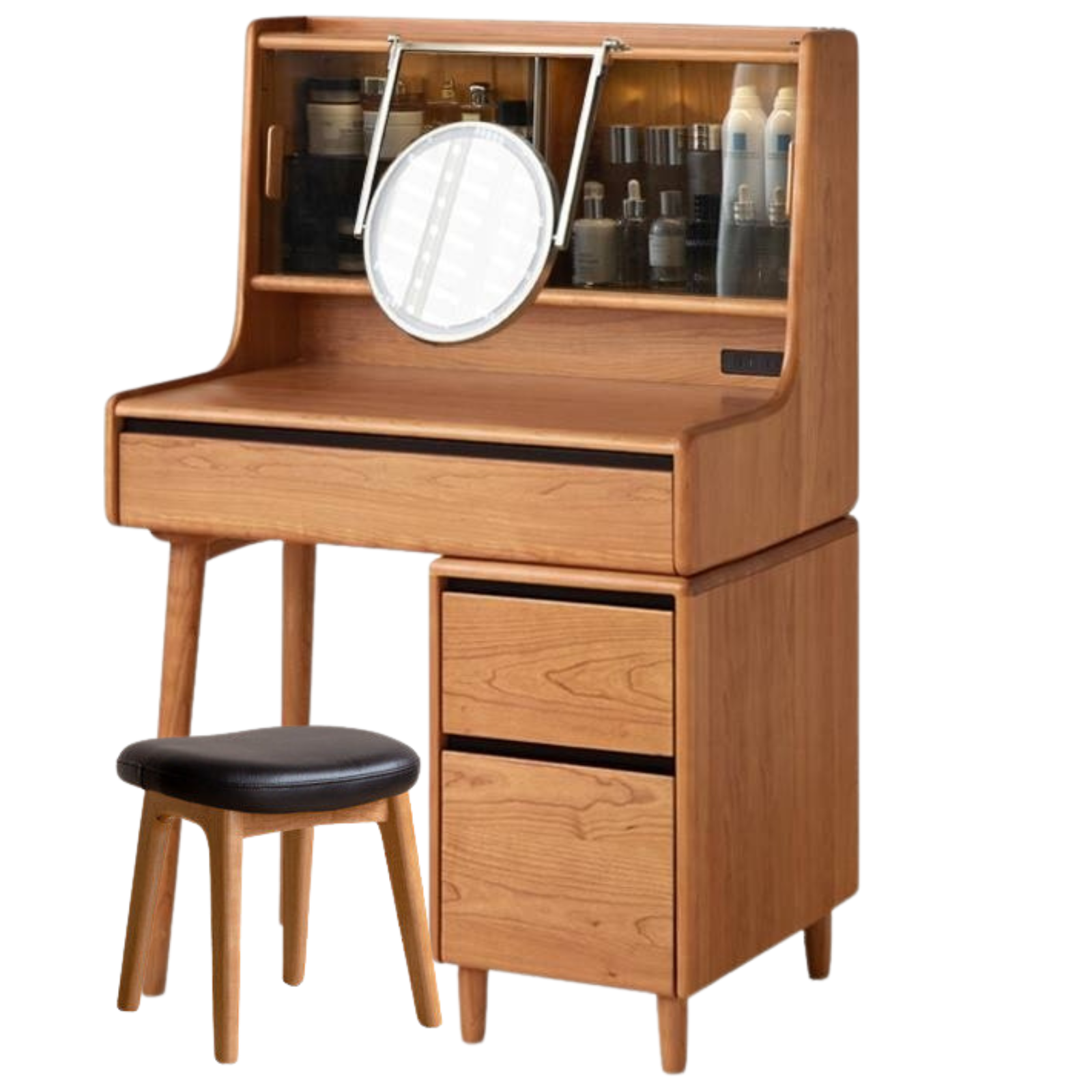 Cherry Solid Wood Multifunctional Vanity Table