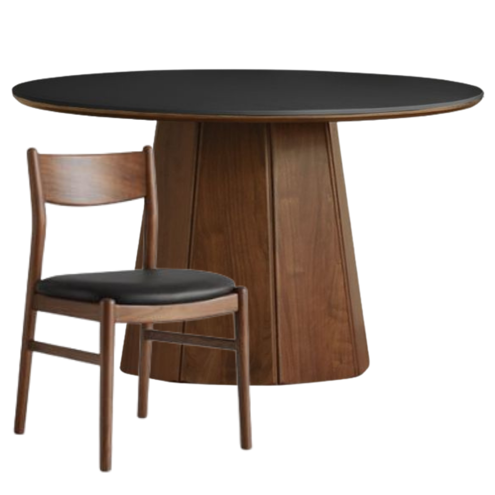 Black Walnut Solid Wood Round Slab Dining Table