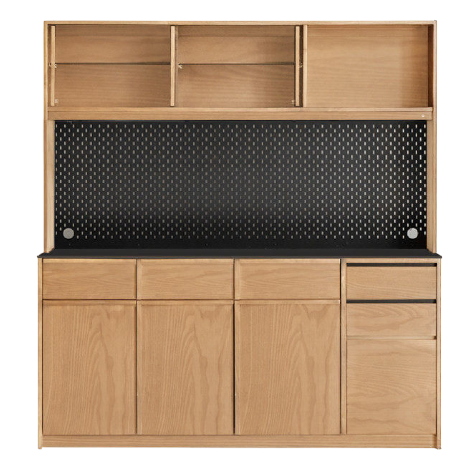 Black Walnut, Sandalwood, Ash Solid Wood Dining Cabinet Antique Style Rock Board