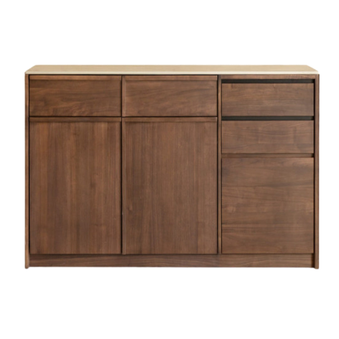 Black Walnut, Sandalwood, Ash Solid Wood Dining Cabinet Antique Style Rock Board