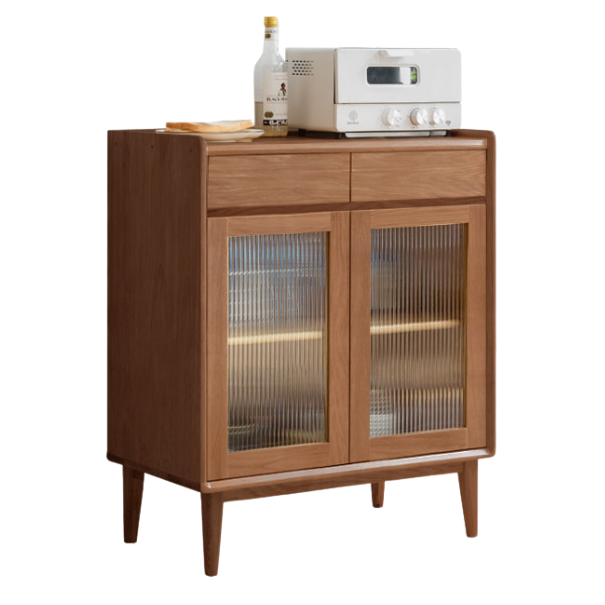 Oak Solid Wood, Solid RubberWood Nordic Modern Sideboard