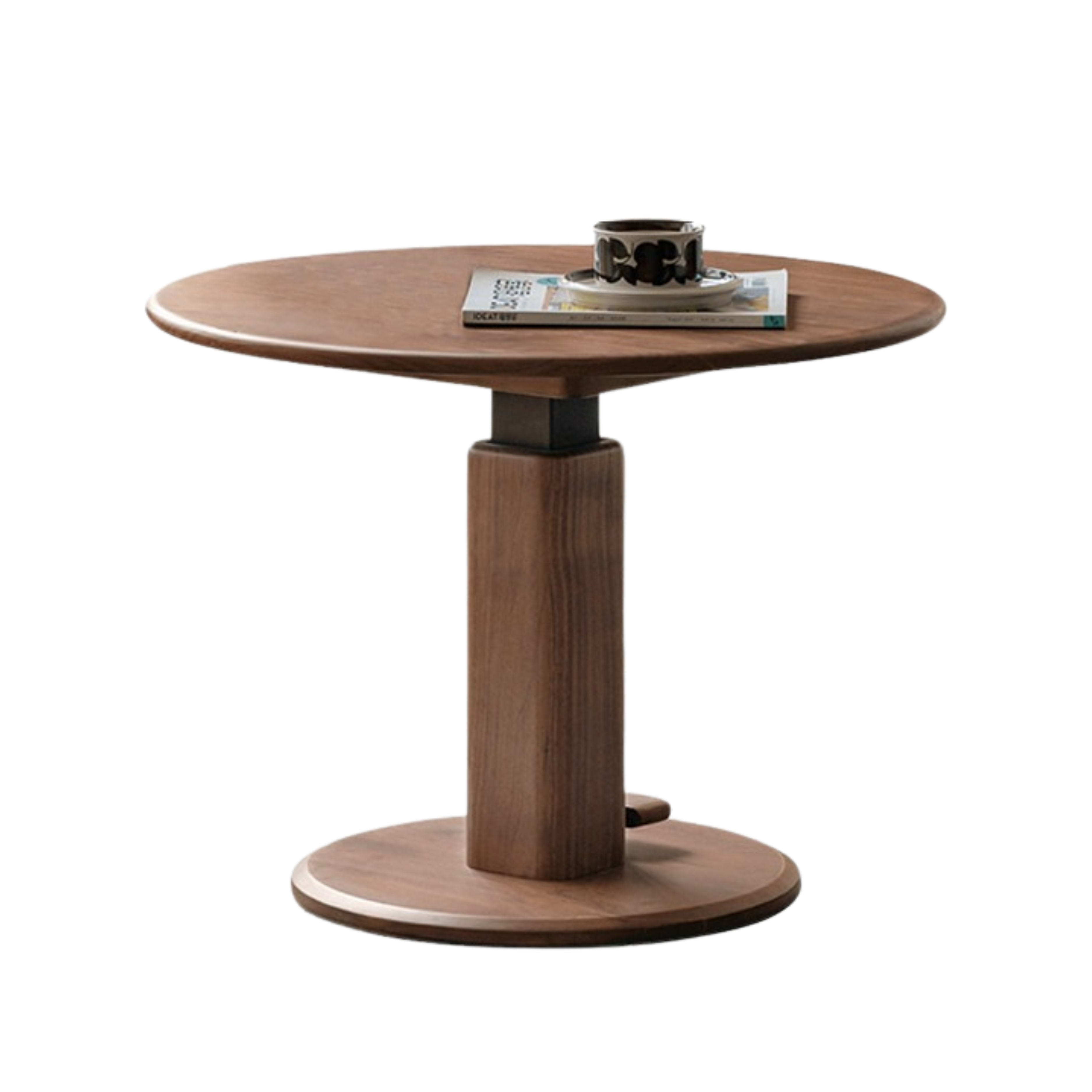 Black Walnut, Golden Sandalwood, Oak Round Solid Wood Coffee Table
