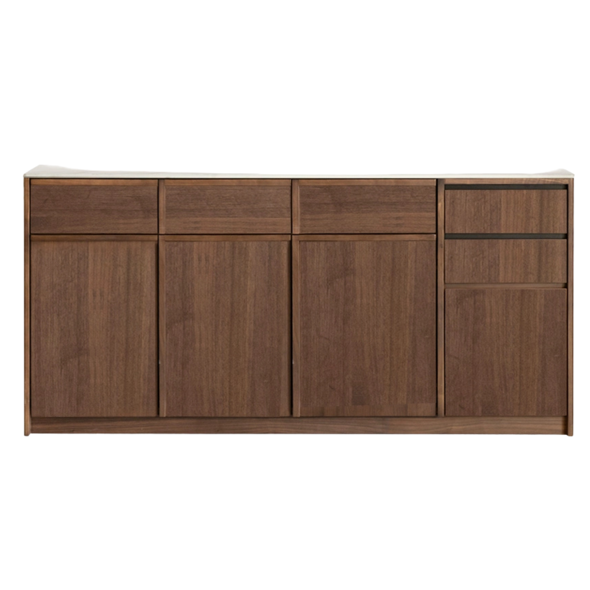 Black Walnut, Sandalwood Solid Wood Dining Cabinet Antique Style Rock Board