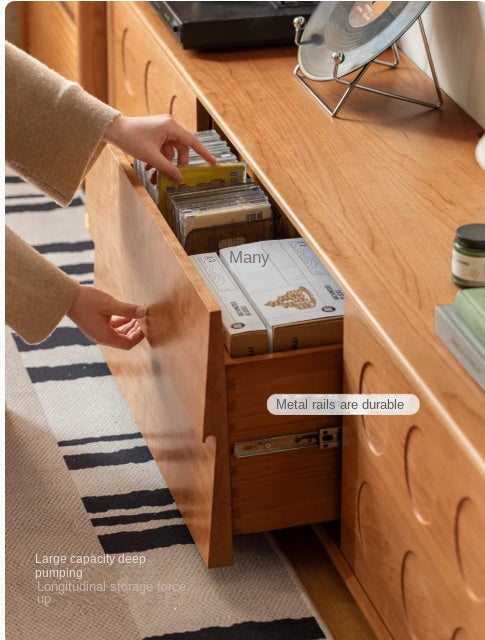 Cherry Solid Wood Retro Antique Style Floor TV Cabinet.