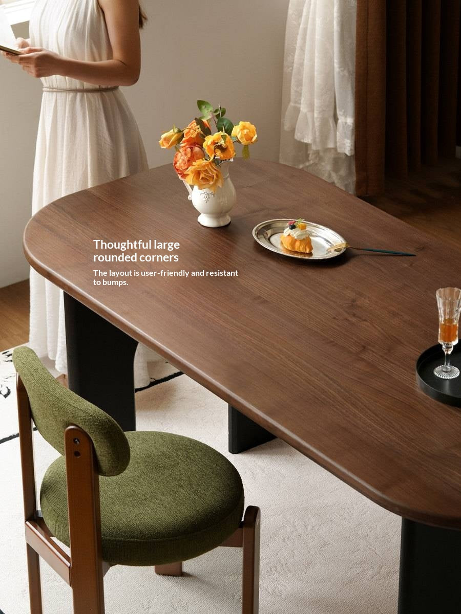 Black Walnut Solid Wood Dining Table French Retro