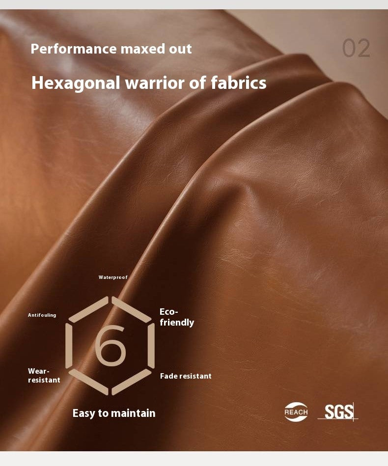 Bauhaus-Style Retro Armchair in Vintage Oil-Wax PU Leather