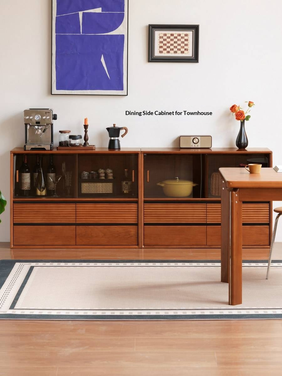 Poplar Solid Wood Vintage Style Study Storage Cabinet