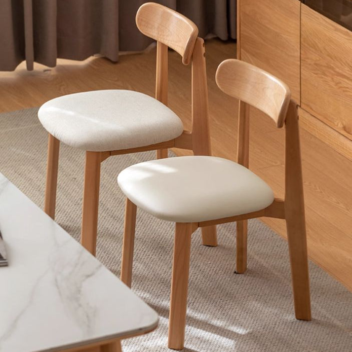 Oak Solid Wood Modern Dining Chairs Beige