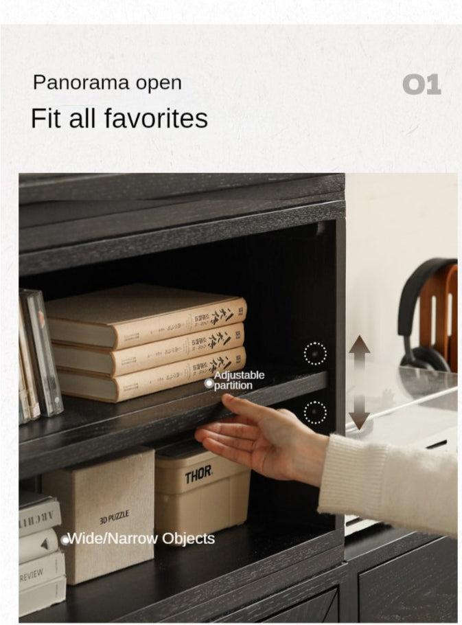 Oak Solid Wood Modern Module Combination Bookcase