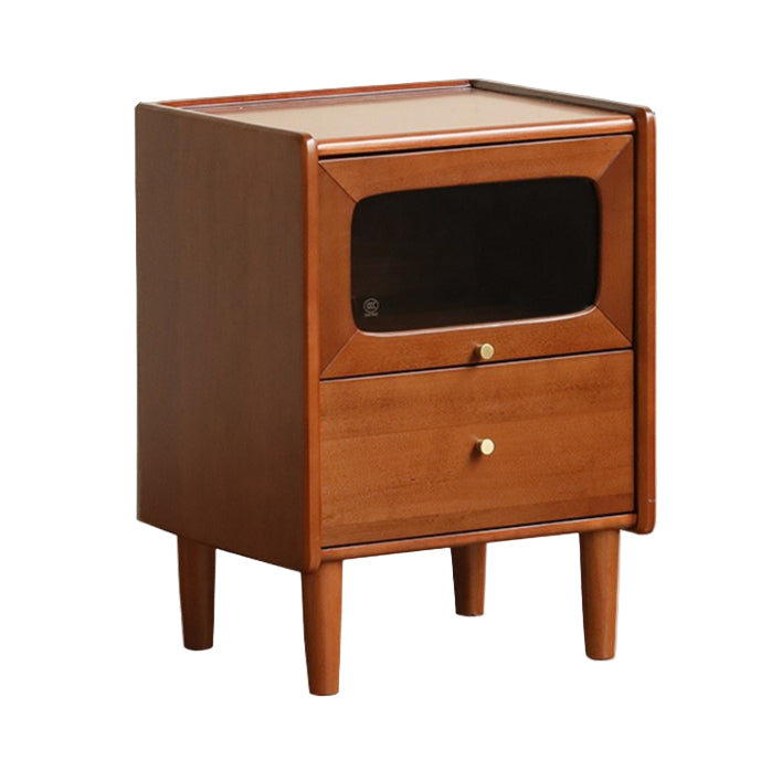 Poplar Solid Wood Medieval Style Ultra-Narrow Nightstand.