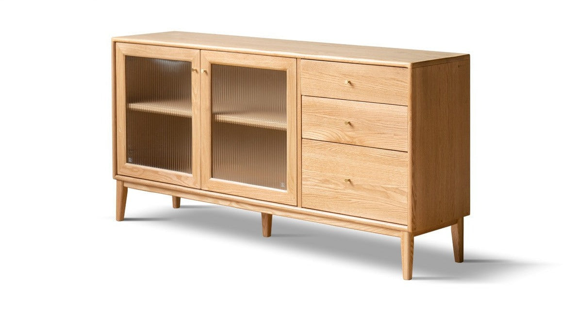 Oak solid wood sideboard cabinet"