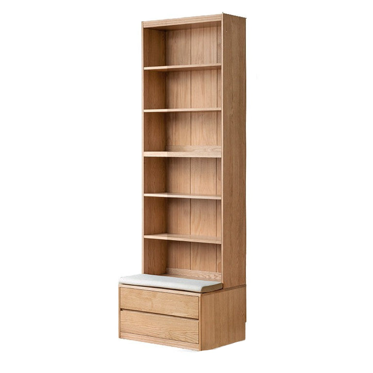 Ash, Oak Solid Wood Modern Combination Bookcase Integrated Card Seat