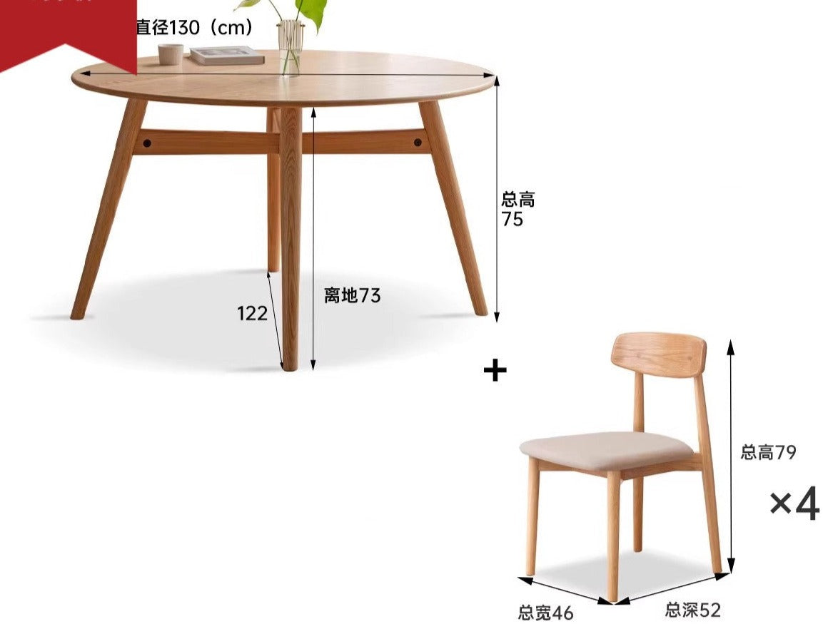 Oak Solid wood round table "