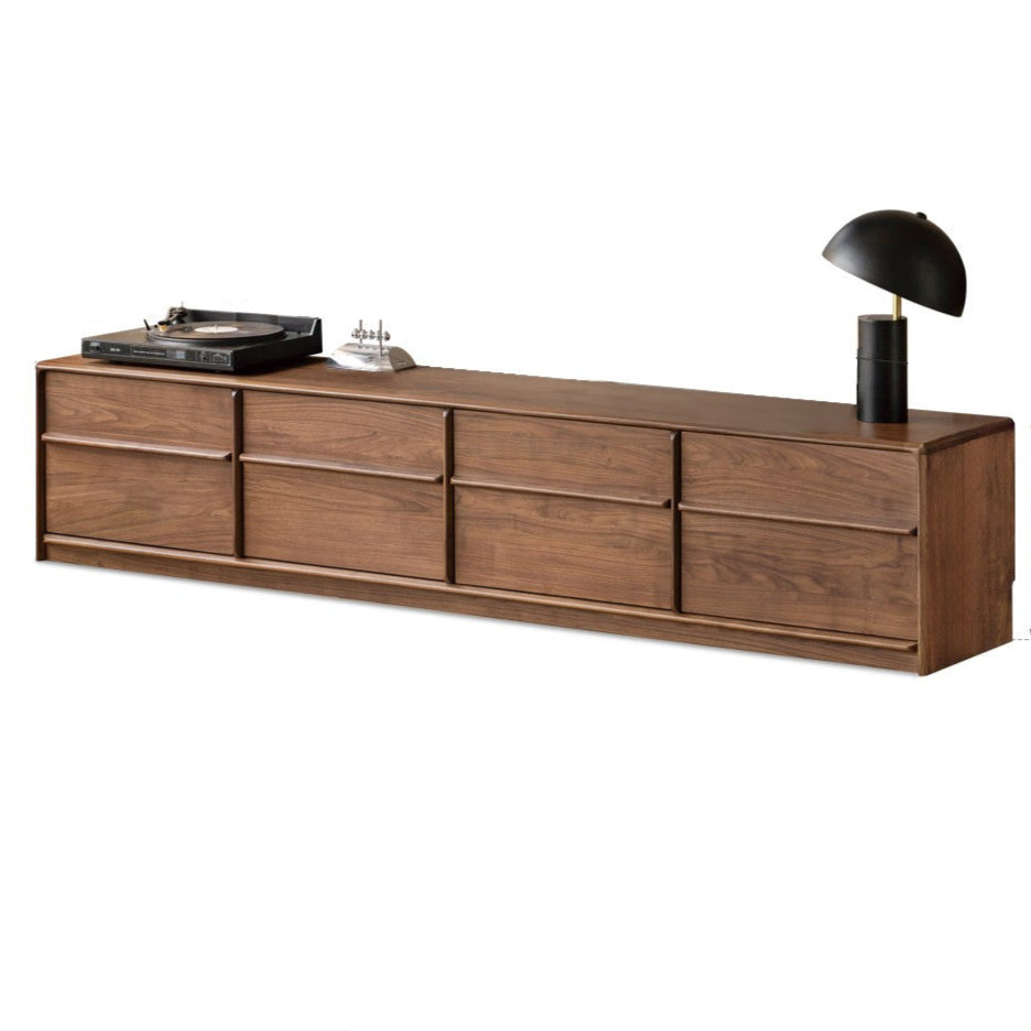 Black Walnut, Sandalwood, Ash, Oak Solid Wood Italian Light Luxury Floor TV Cabinet.