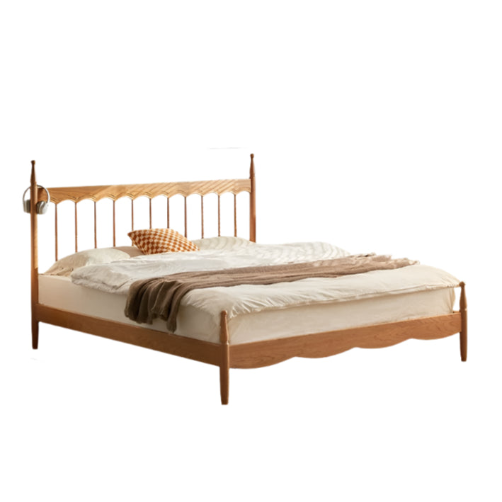 Cherry Solid Wood Modern French Retro Bed