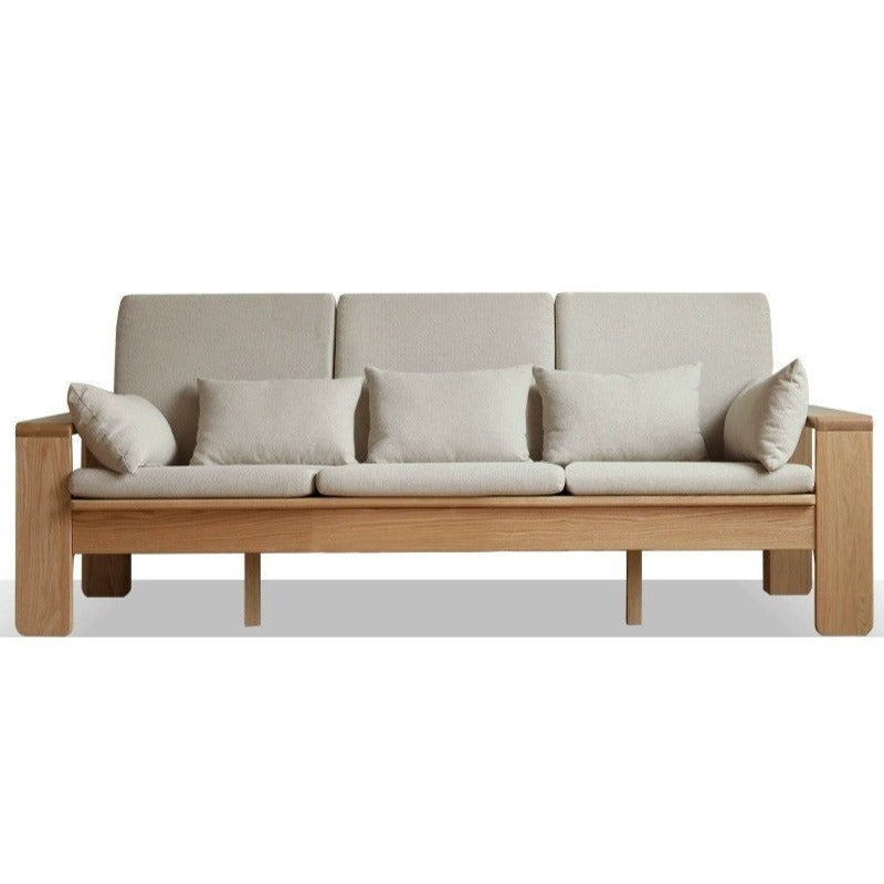 Oak, Ash Solid Wood Modern Nordic Fabric Sofa.