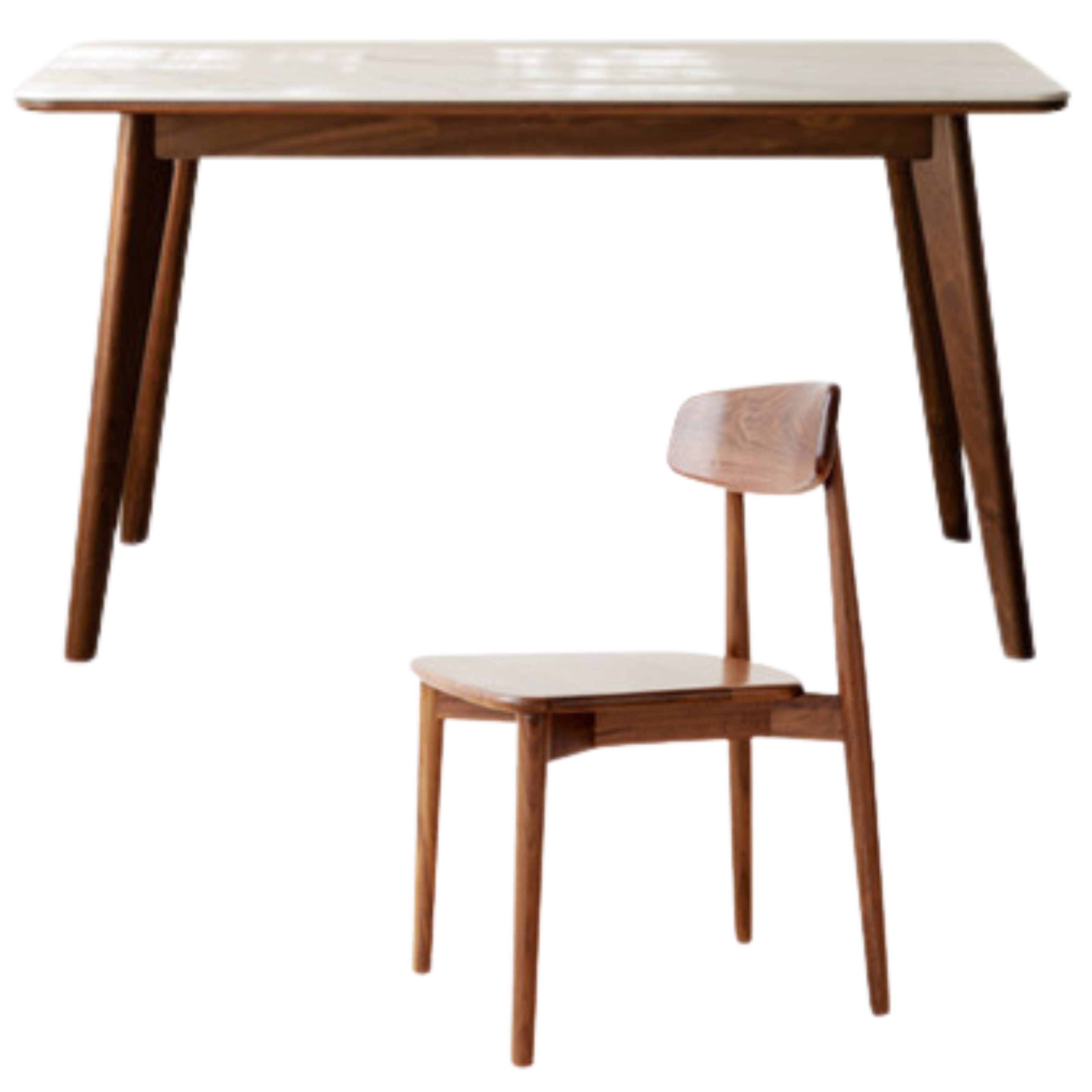Ash, Black Walnut, Sandalwood Solid Wood Rock Plate Dining Table