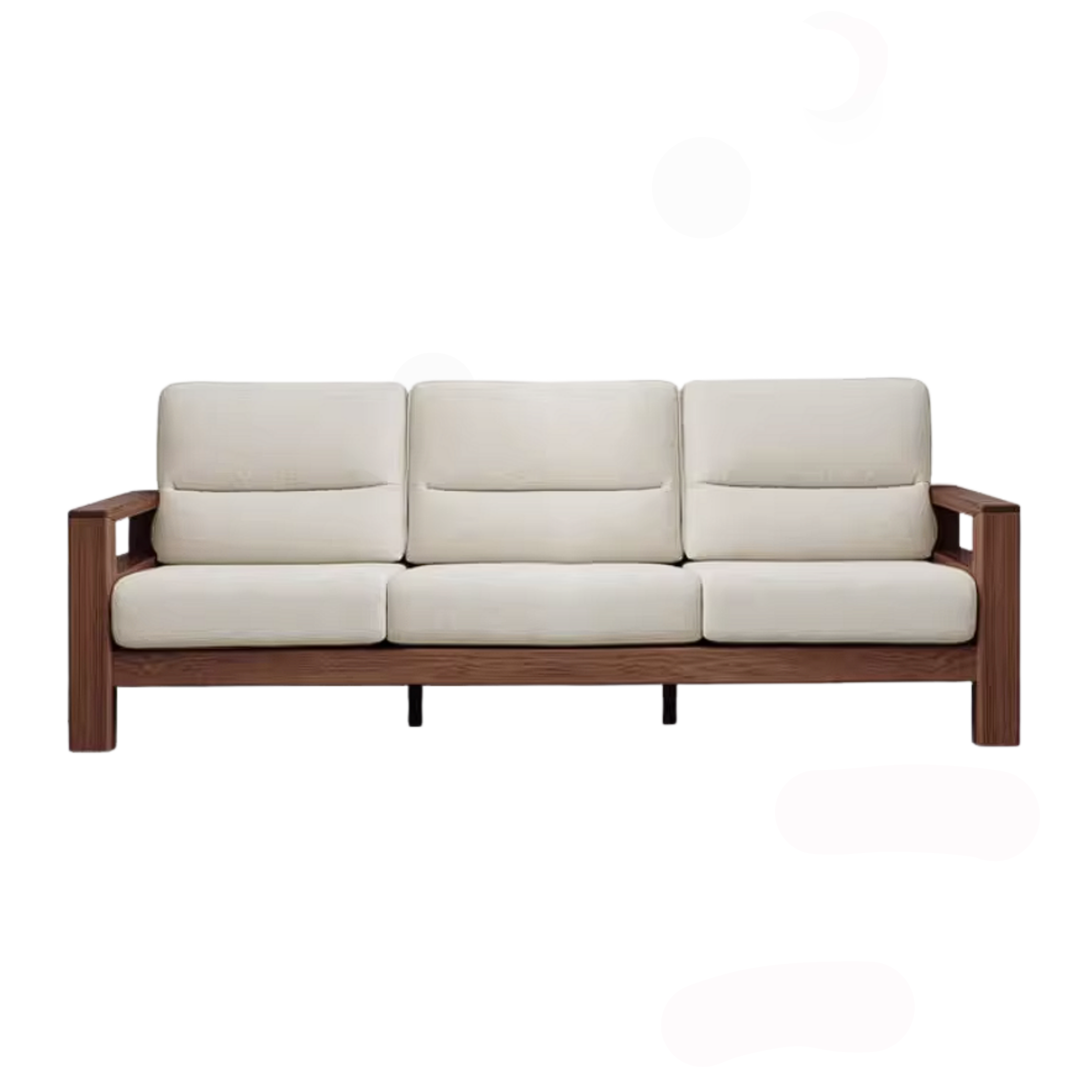 Black Walnut, Ash, Golden Sandalwood Solid Wood Corner Sofa with Fabric Upholstery