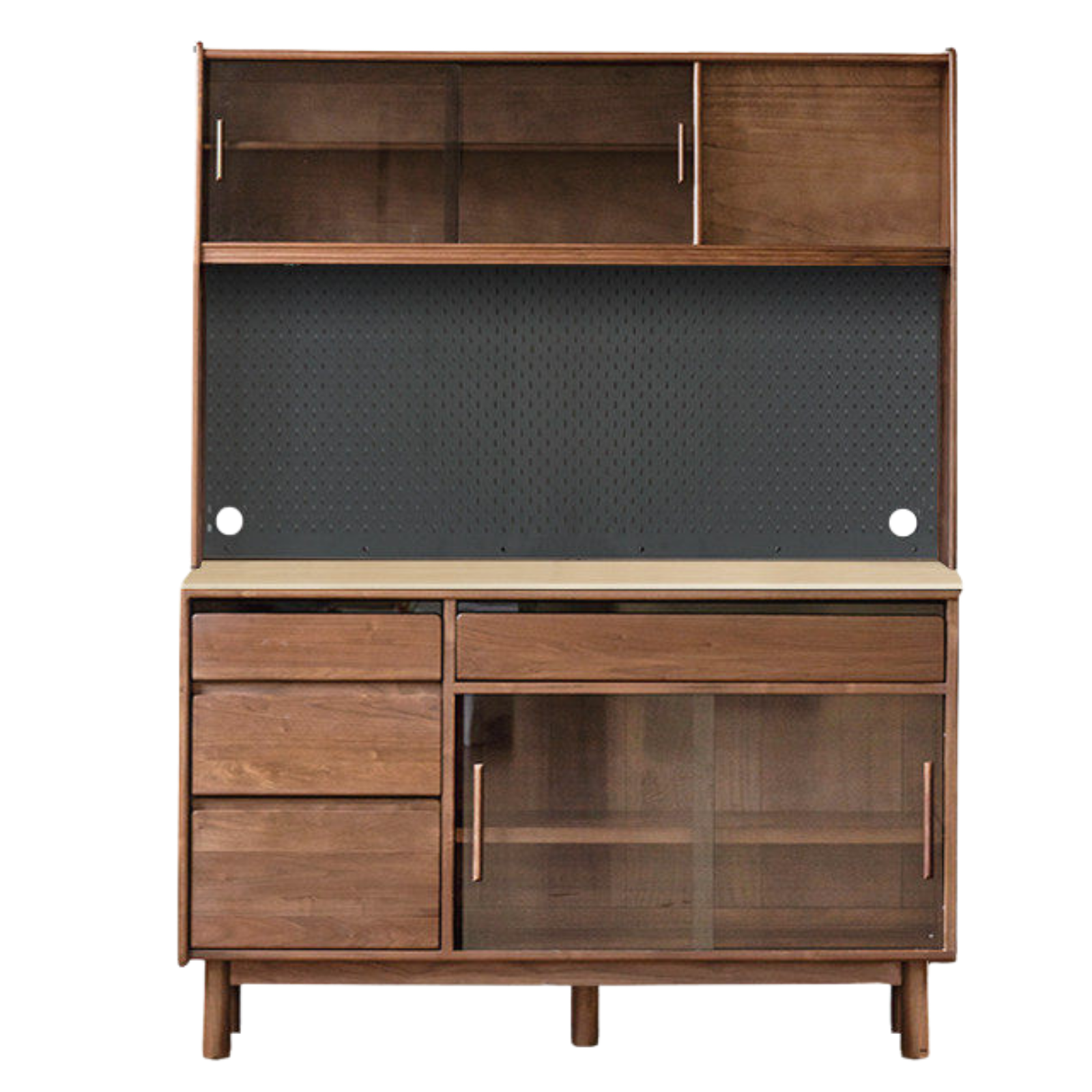 Black Walnut, Sandalwood Solid Wood Light Luxury Rock Plate Sideboard