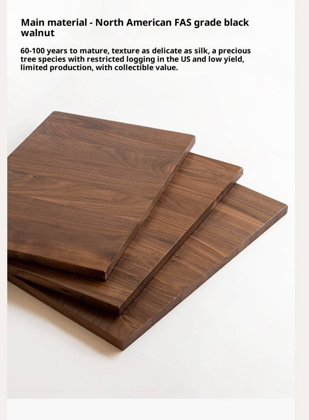 Black Walnut Solid Wood Platform Bed, Headboard-Free Bed