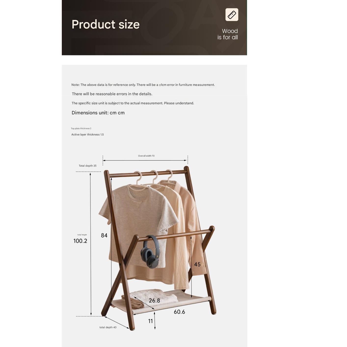 Beech, Rubberwood Solid Wood clothes hanger