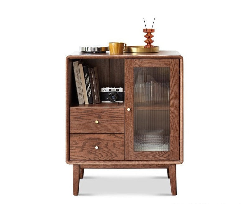 Oak solid wood side cabinet"