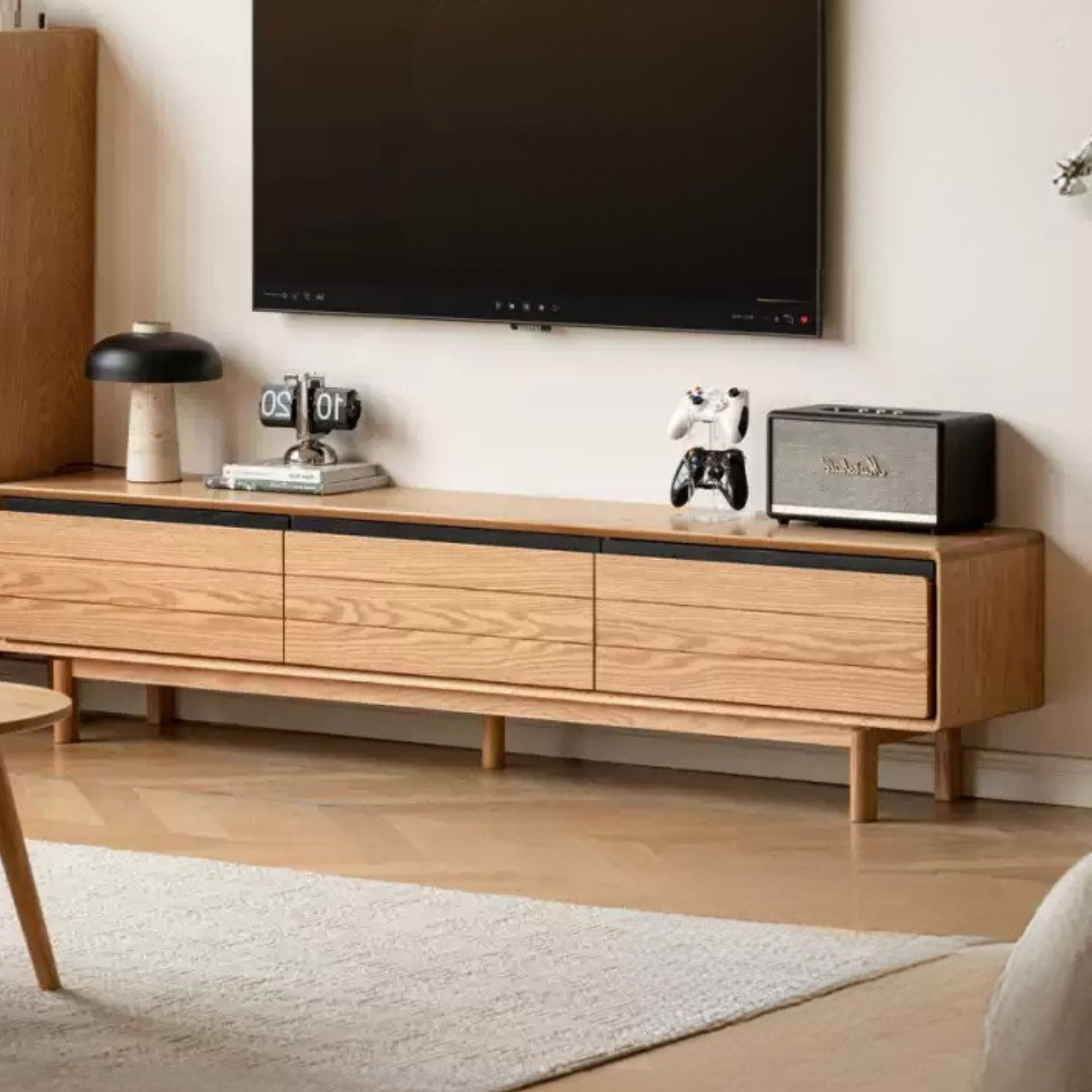 Oak Solid Wood Modern TV Cabinet.