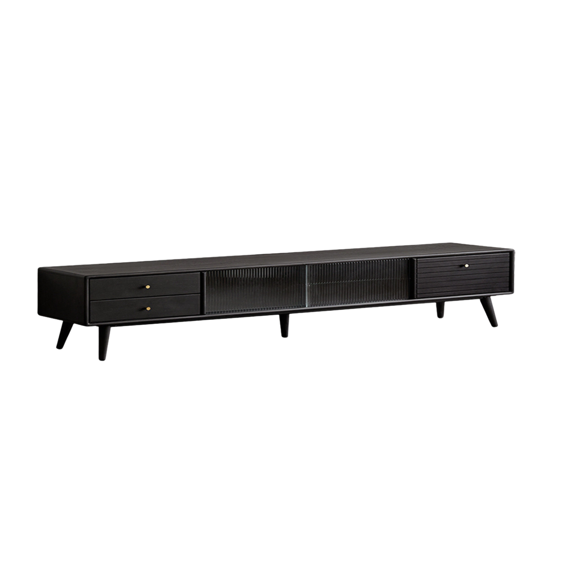 Solid Rubberwood Scandinavian TV Stand