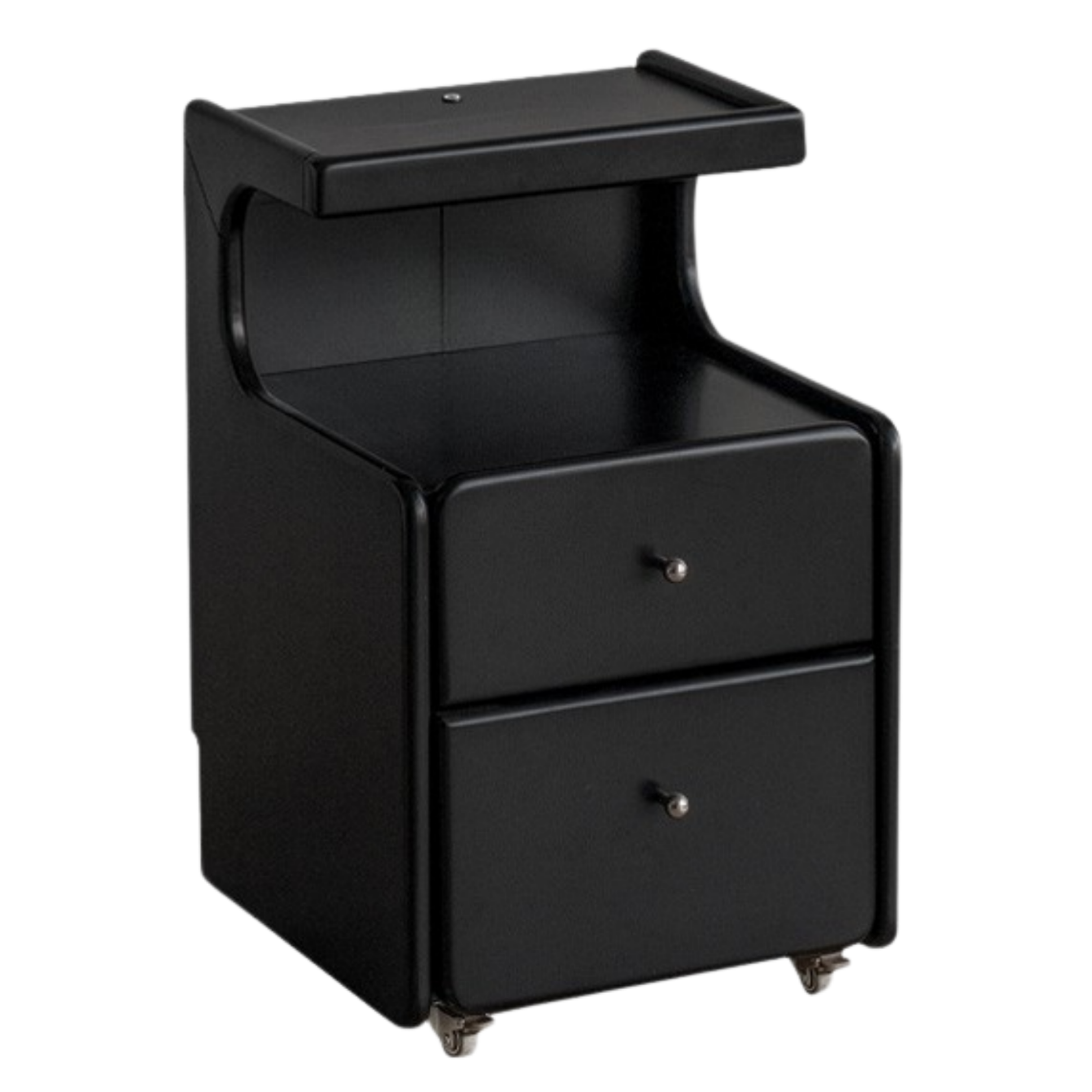 Solid RubberWood Movable Cream Style Nightstand With Light