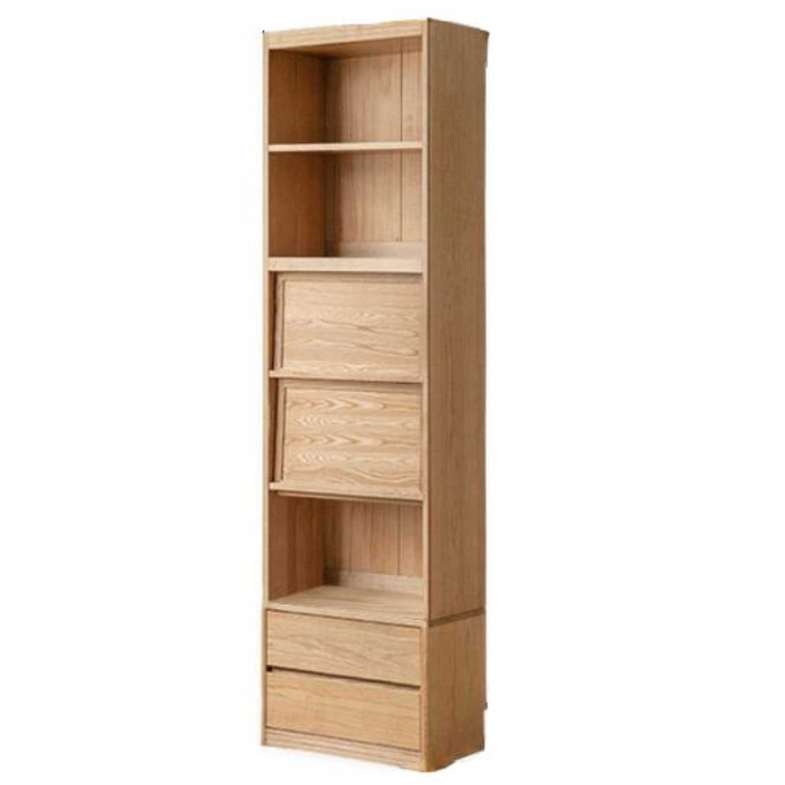 Oak, Ash Solid Wood Wall-Mounted Bookcase with Simple Storage Design