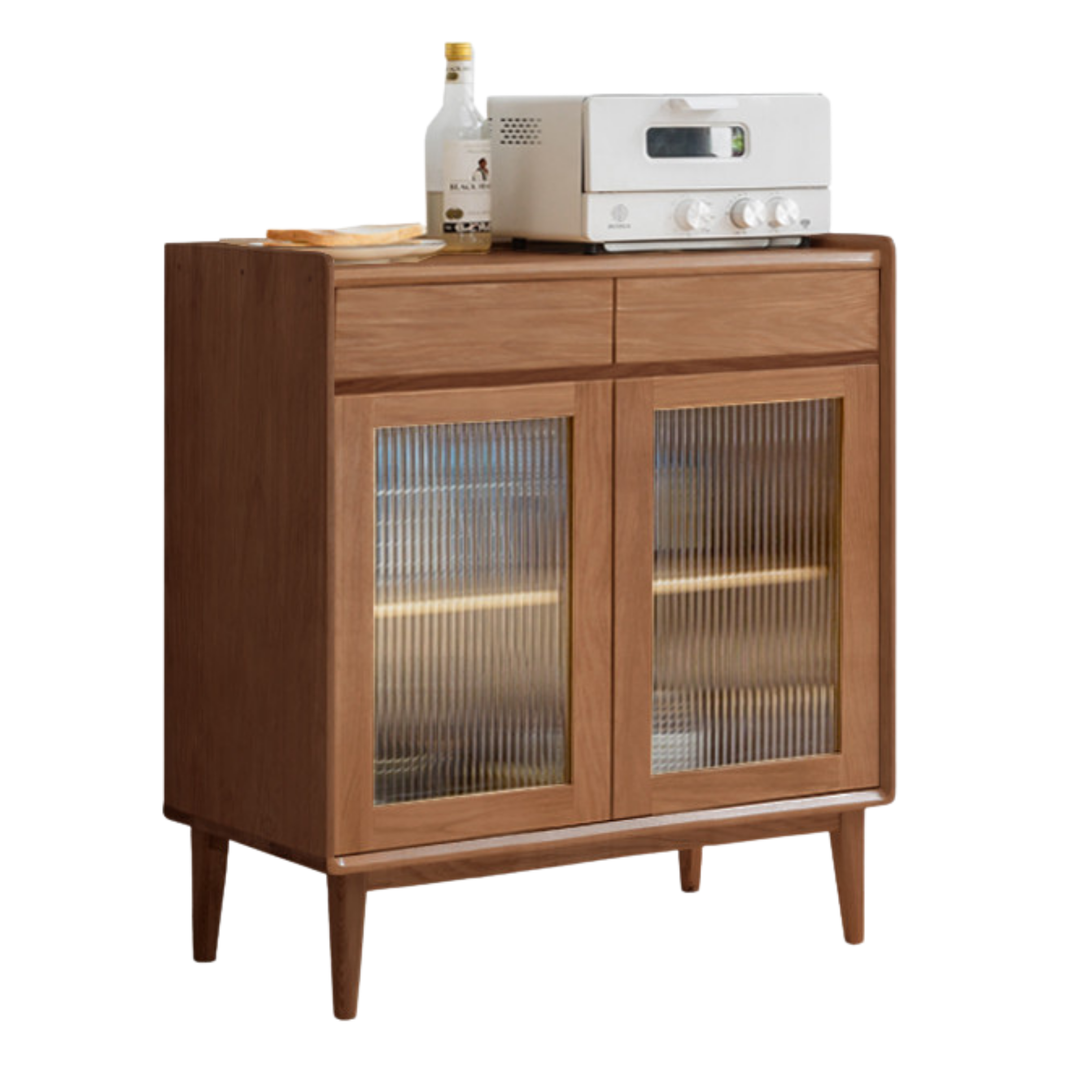 Oak Solid Wood, Solid RubberWood Nordic Modern Sideboard