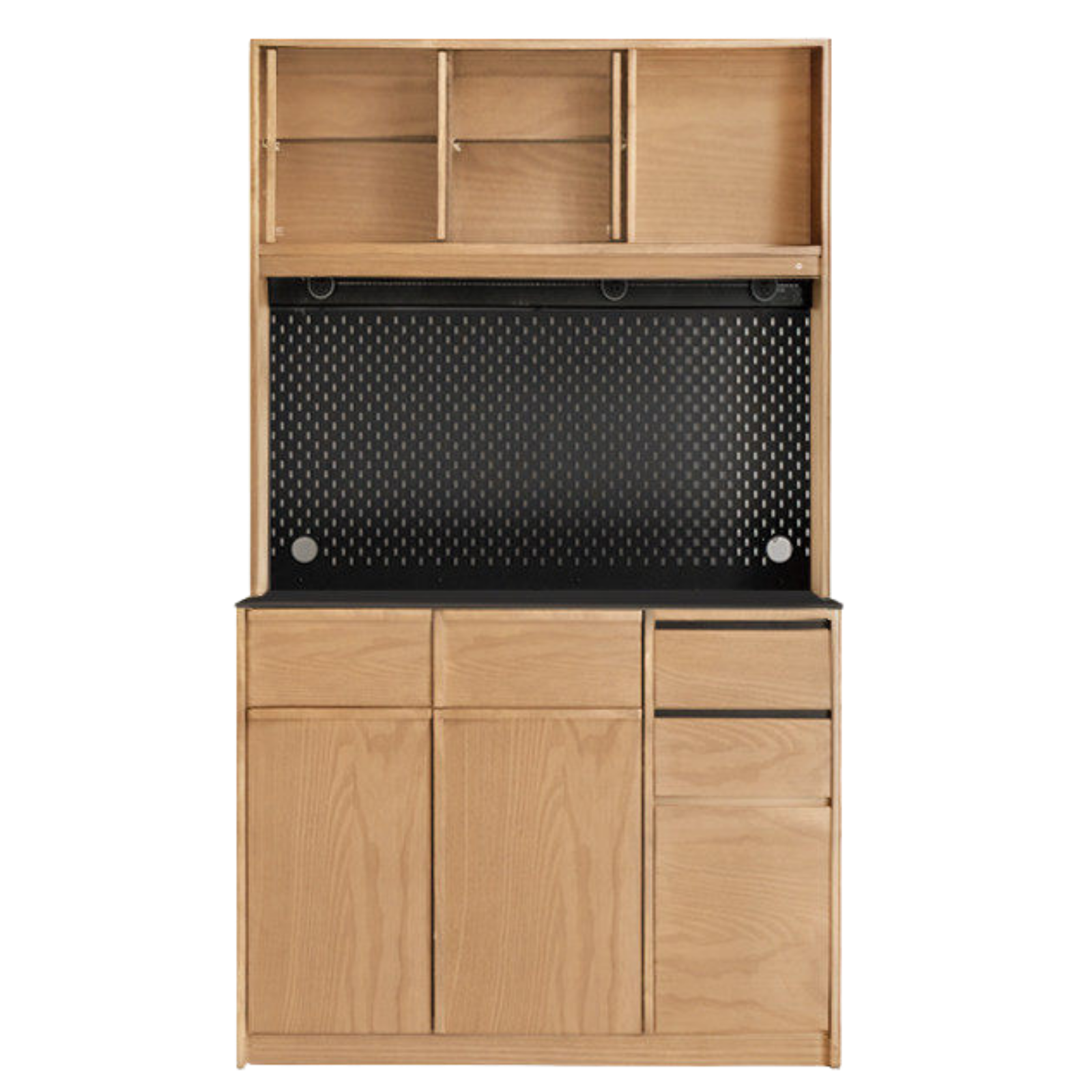 Black Walnut, Sandalwood, Ash Solid Wood Dining Cabinet Antique Style Rock Board