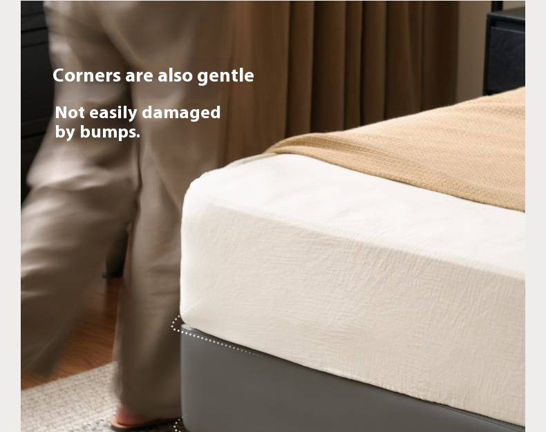 Luxury Genuine Leather Modern Minimalist Bed
